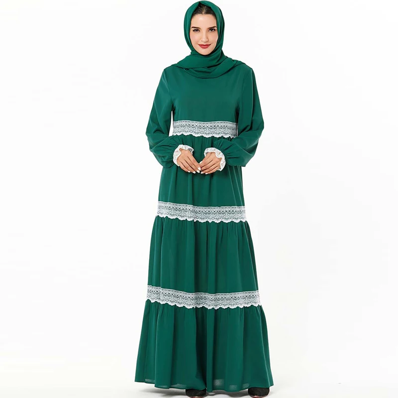 Кружевной кафтан abaya Дубай турецкие платья Хиджаб мусульманское платье исламское одежда Абая для женщин Саудовская Аравия ОАЭ кафтан халат ислам