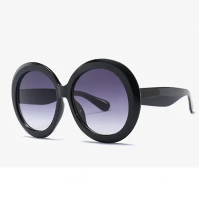 C3 Black.Grey Модные круглые негабаритные солнцезащитные очки для женщин, винтажные брендовые Дизайнерские Большие оправы, градиентные Черные Серые оттенки, мужские очки UV400, подарок - Цвет линз: C3 Black.Grey