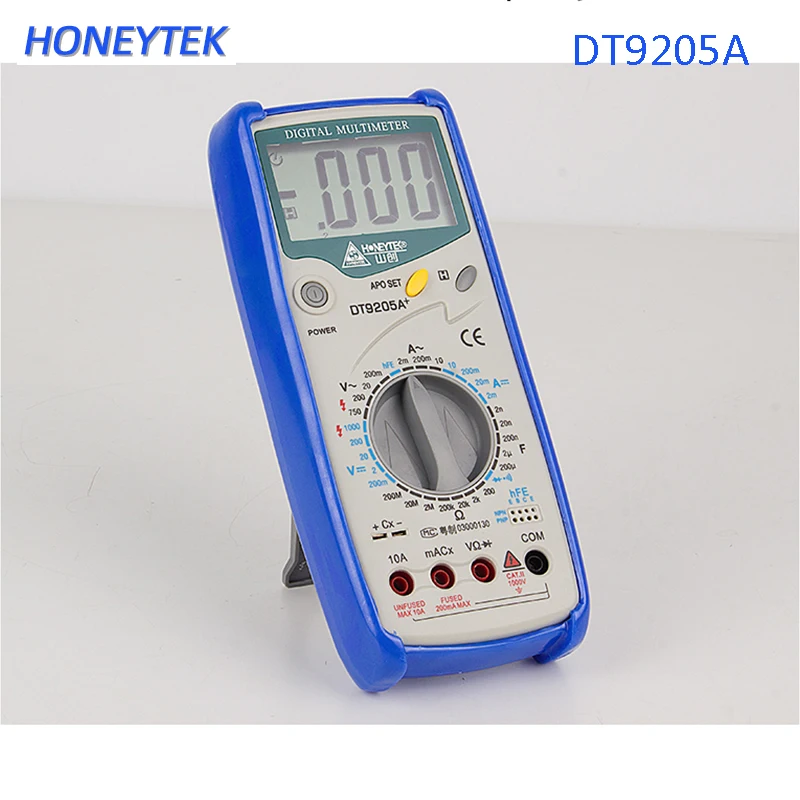 HONEYTEK DT9205A Цифровой мультиметр тестер Профессиональный Esr метр AC/DC Напряжение Ток Ом Цифровые мультиметры конденсатор тестер