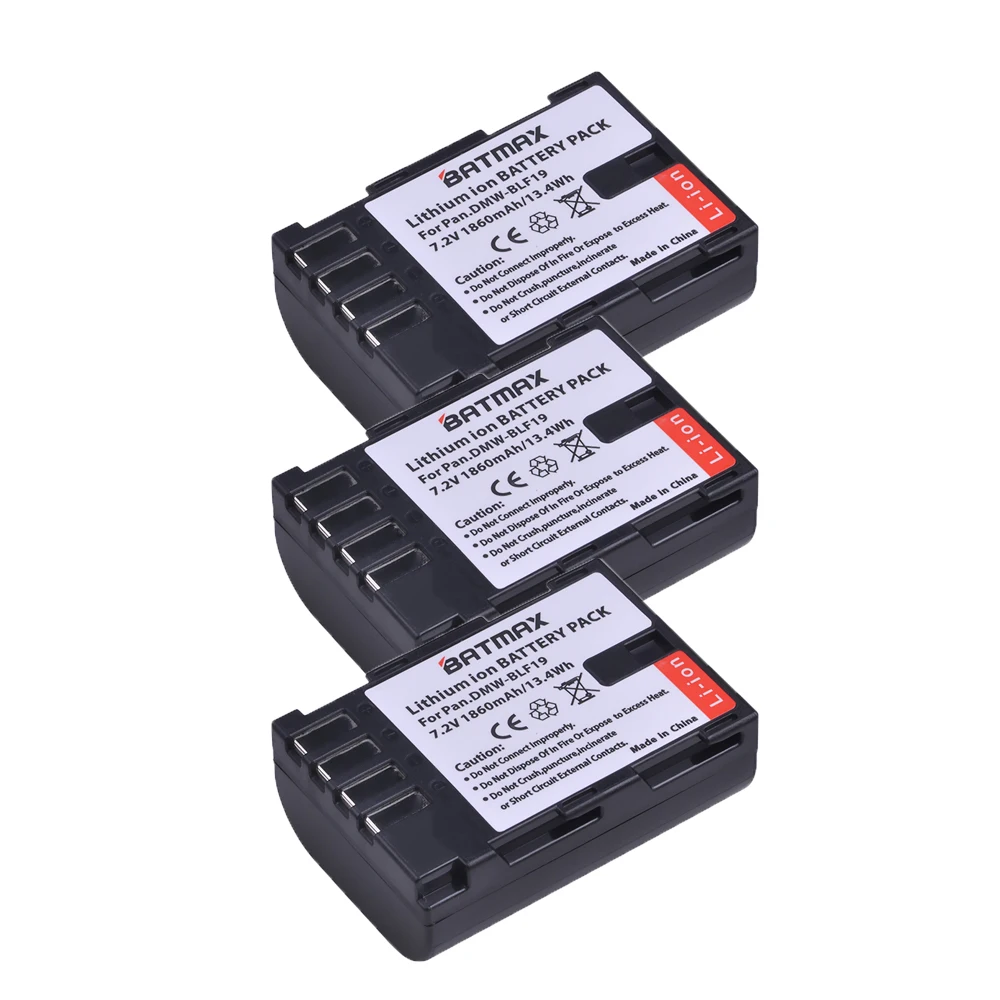 Аккумуляторная батарея Batmax 3 шт. 1860 мАч DMW BLF19 BLF19e BLF19PP аккумулятор + двойное