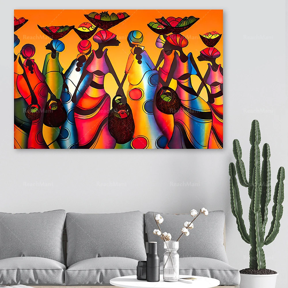 

African Woman Colorful Abstract Art Poster, Awesome African Women Poster, African Women Wall Art, African Pride Decor