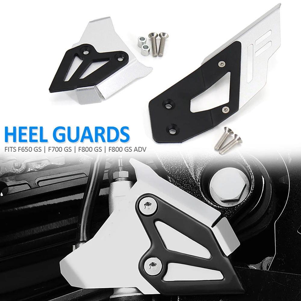 

New Black Titanium Left Right Heel Guard Foot Peg Bracket Rear Set Fits For BMW F650GS F700GS F 650 700 GS F800GS F 800 GS ADV