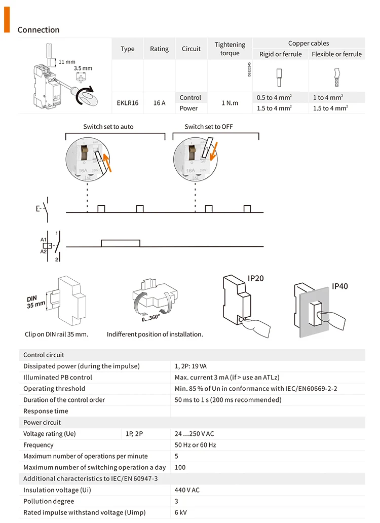 Impulse Bistable Latching Auto Control Relay Relay Household 1P 2P 16A 1NO 2N
