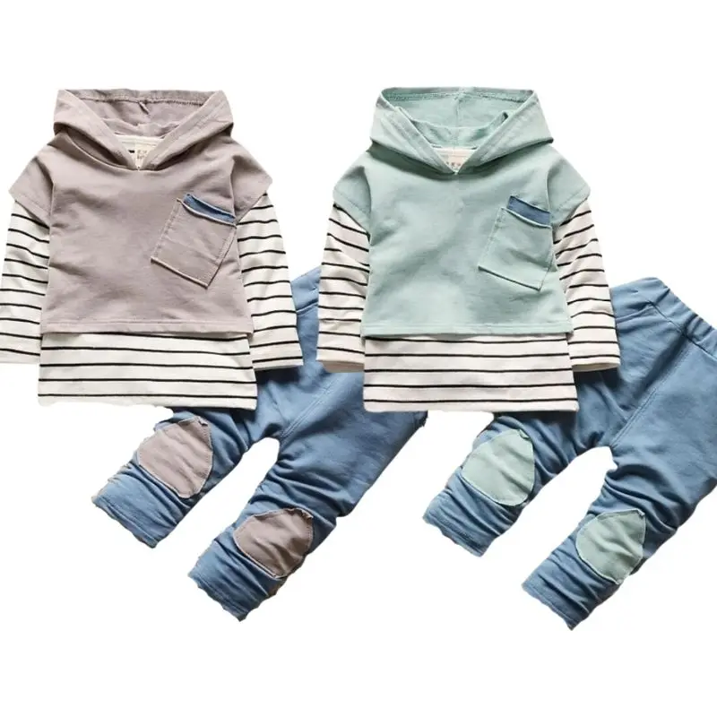 Baby Toddler Infant Clothing Suits Autumn Winter Boys Long Sleeve T-shirt + Coat + Pants 3pcs Sets For 1 2 3 4 Years Boy Clothes
