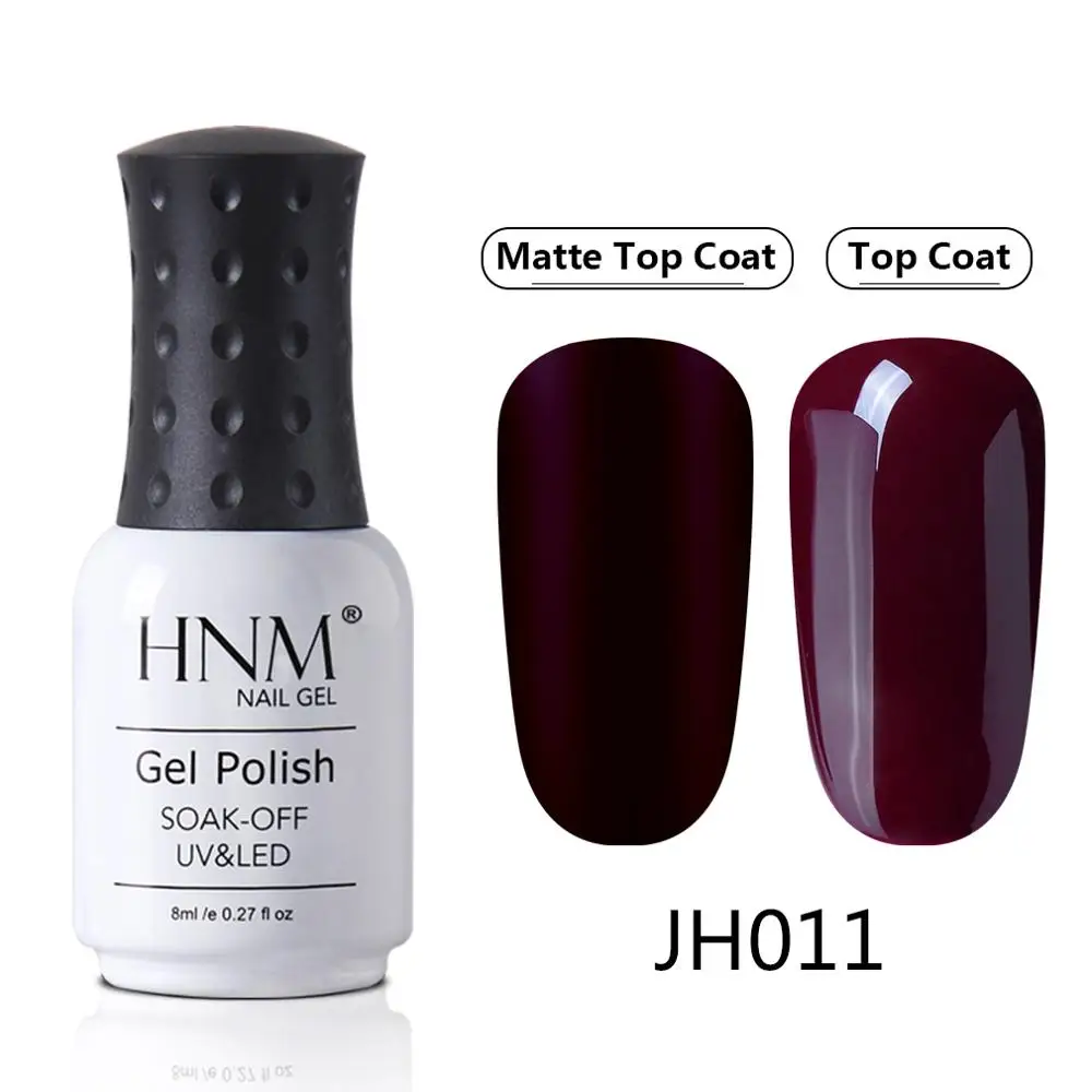 HNM красный коричневый матовый эффект гель лак для ногтей нужно матовое верхнее покрытие база Полупостоянный УФ светодиодный гибридные Лаки лак для ногтей - Цвет: JH011