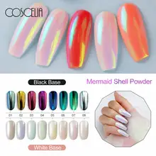 COSCELIA 1 коробка жемчужная оболочка зеркало-Хамелеон Порошковые блестки для ногтей DIY Shell Дизайн ногтей хром пигмент пыль Маникюр украшения