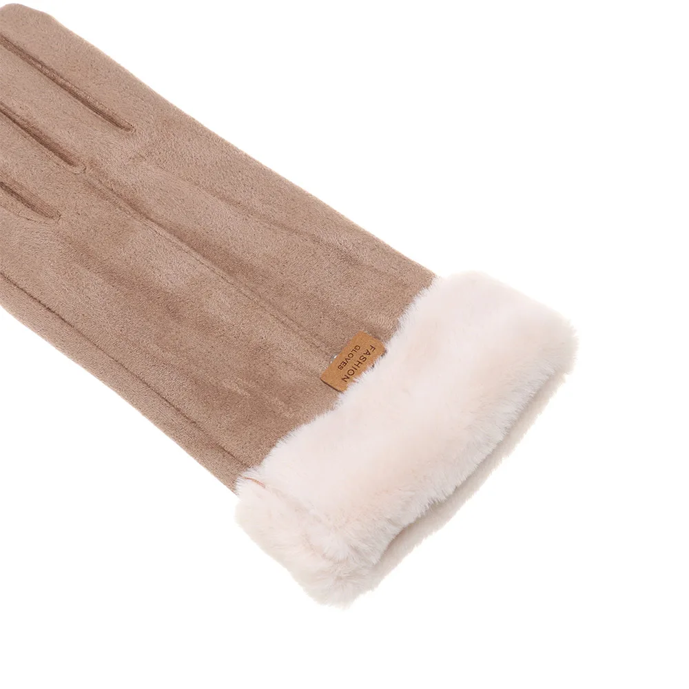 1 пара, толстые плюшевые женские перчатки, полный палец, варежки, пушистые, теплые рукавицы, Осень-зима, для спорта на открытом воздухе, сенсорный экран, женские перчатки