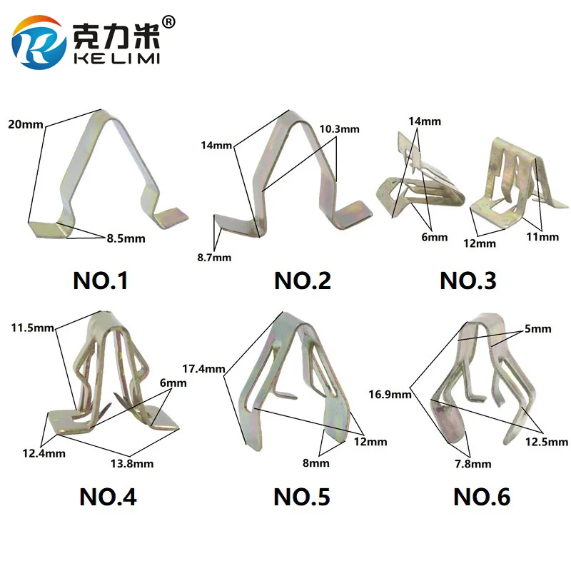 100Pcs Auto Radios Instrument Console panel trim Metal Clamp Spinal U ...