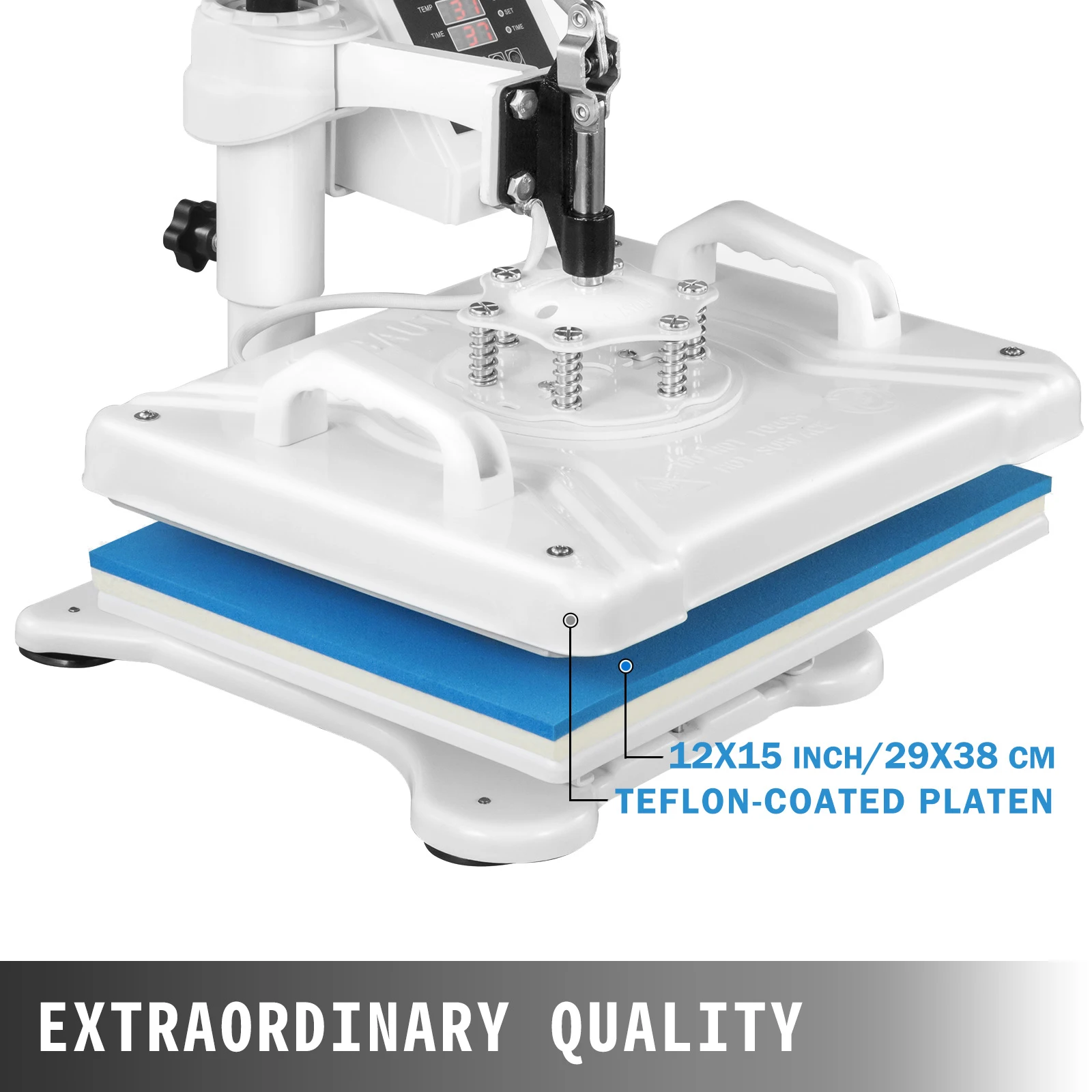 VEVOR 12X15 Inch 5 in 1 Heat Press Machine Transfer Heating Coils Sublimation Rotation Swing for T-Shirts Cap Mug Plate Shoes