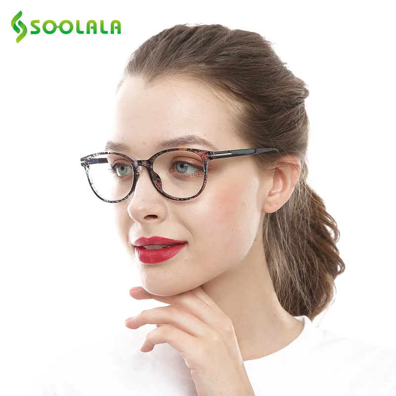 SOOLALA 4 шт. круглые очки для чтения «кошачий глаз» Для женщин очки с оправой для пресбиопии очки+ 1,0 1,5 2,0 2,5 3,0 3,5 4,0