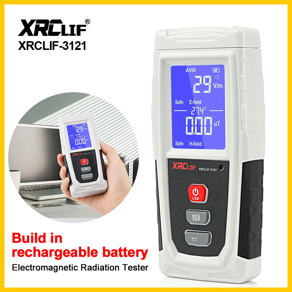 

XRCLIF Electromagnetic Radiation Detector Tester Digital EMF Meter Dosimeter Detector For Computer Phone