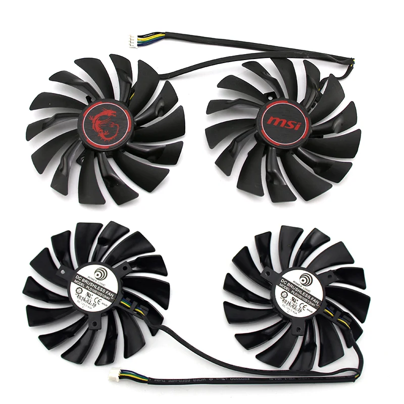 95 мм PLD10010S12HH вентиляторы для MSI GTX 1060 1070 1080 TI RX 470 570 RX580 игровой графического процессора вентилятор видеокарты