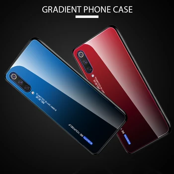 

100pcs/lot For Xiaomi Mi CC9E CC9 A3 Lite Anti-Scratch Glossy Gradient Tempered Glass Case For Xiaomi Mi 9 SE Note 5 pro
