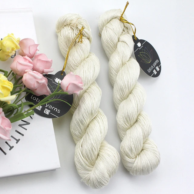 1 KG Undyed Yarn Pure Silk Yarn hand knitting yarn silk 22 color nat white  - AliExpress