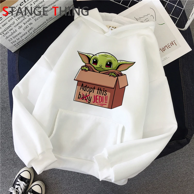 Kawaii Baby Yoda Harajuku толстовки для женщин Ullzang мандалорский Забавный мультфильм толстовка Звездные войны 90s Графический Hoody женский