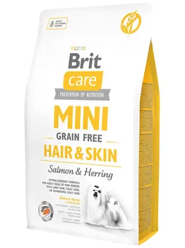 

BRIT BRIT CARE MINI GRAIN FREE HAIR & SKIN bezzernovoy for adult dogs of small breeds with allergy to salmon and herring