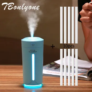 ミニ蛍光加湿器エッセンシャルオイルディフューザー 240 ミリリットルアロマランプ Led ナイトライト USB 超音波噴霧器車の空気清浄