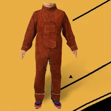 Сварочный мужской комбинезон защитная одежда комбинезоны высокотемпературная защита кожа огнестойкая одежда ремонт Сварка StrapDFW082