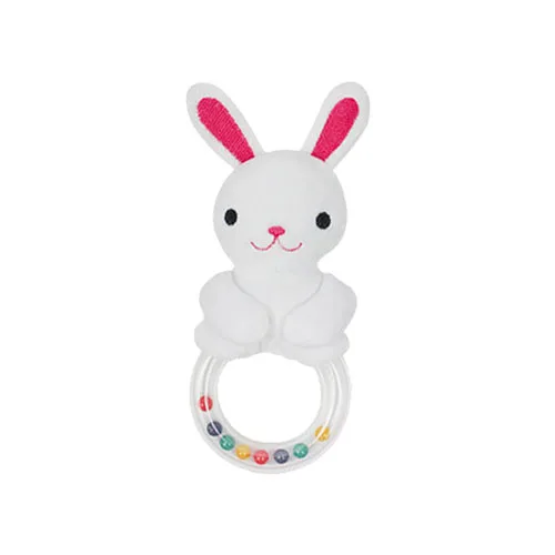 Baby Toys 0-12 Months Animal Cute Pig Shape Toys for Newborns Rattle Education Bells Elephant Early Baby Monkey Horse Hand - Цвет: White Rabbit1