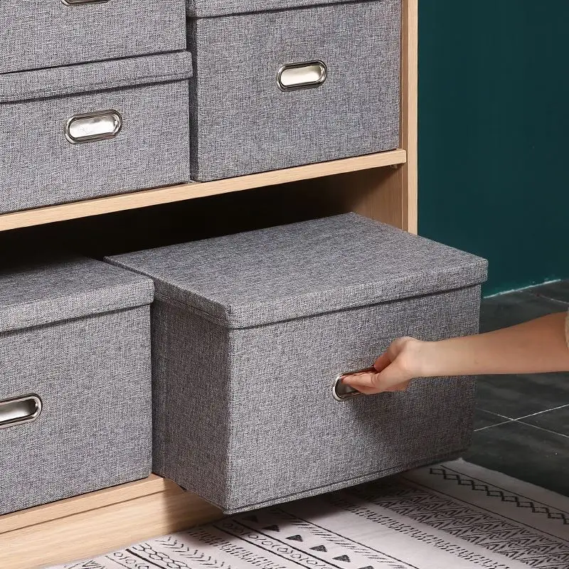 Foldable Storage Box Fabric Canvas Clothes Storage Box Storage Finishing Box Bed Clothing Storage Useful Product Dormitory