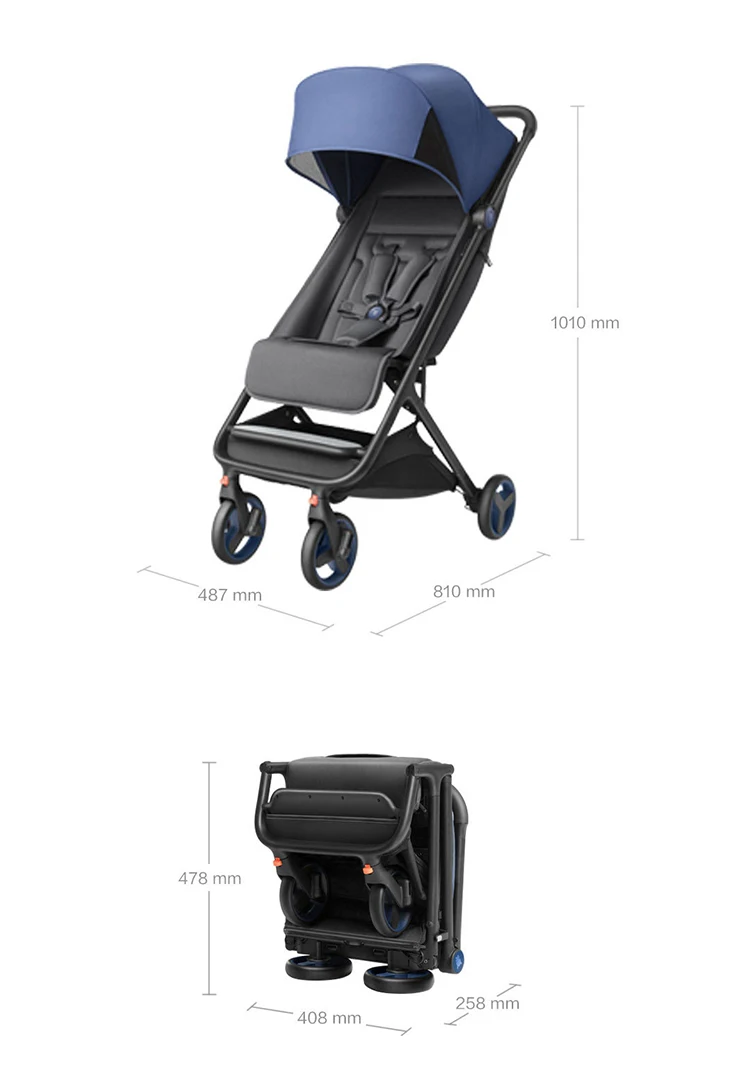 Новая XIAOMI MIJIA MITU Складная коляска коляски 3 в 1 Портативный Легкий амортизатор Алюминиевая тележка четыре коляска на колесиках путешествия самолет коляска детская