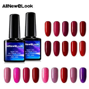 

AllNeweLook Burgundy Wine Red Varnish Hybrid Gel Nail Polish UV LED Soak Off Gel Nails Varnish Lacquer Esmalte Nail Art 8ml