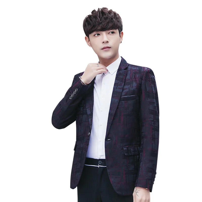

Traje Hombre 2019 Spring Men's Casual Small Suit Wedding Korean Suit Men Stripe Men's Jacket Plus Size M-3XL