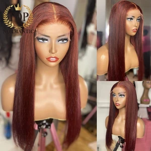 Парик Topnormantic красновато-коричневого цвета шелковистый прямой парик предварительно выщипанный парик 13x 6 кружевной передний парик Remy индийские человеческие волосы парики для женщин