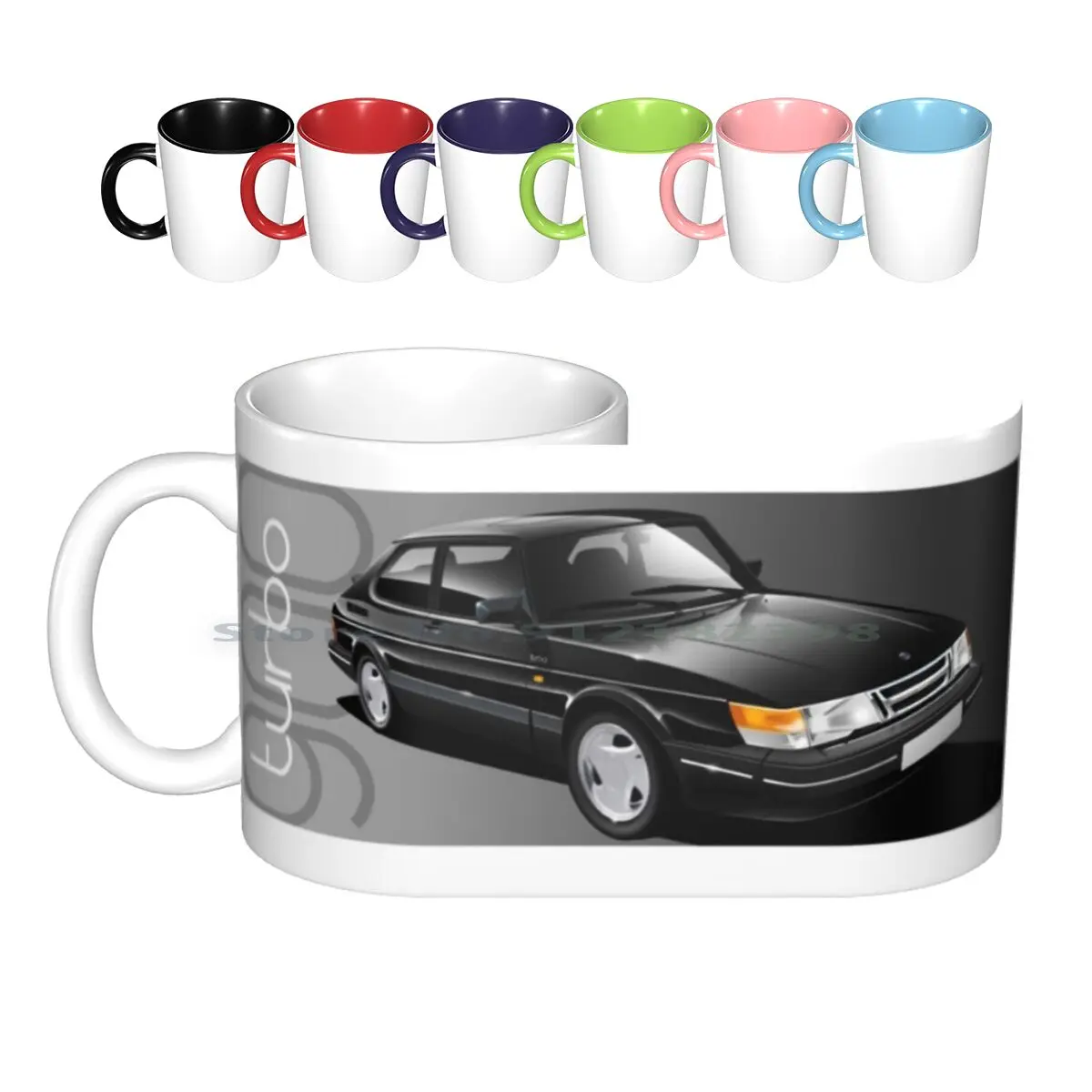 Saab 900 Turbo Mug Wrap Tazze In Ceramica Tazze Da Caffè Tazza Da Tè Al Latte Saab Cars Saab 900 Turbo 1980 S Car Saab Car Automotive Art