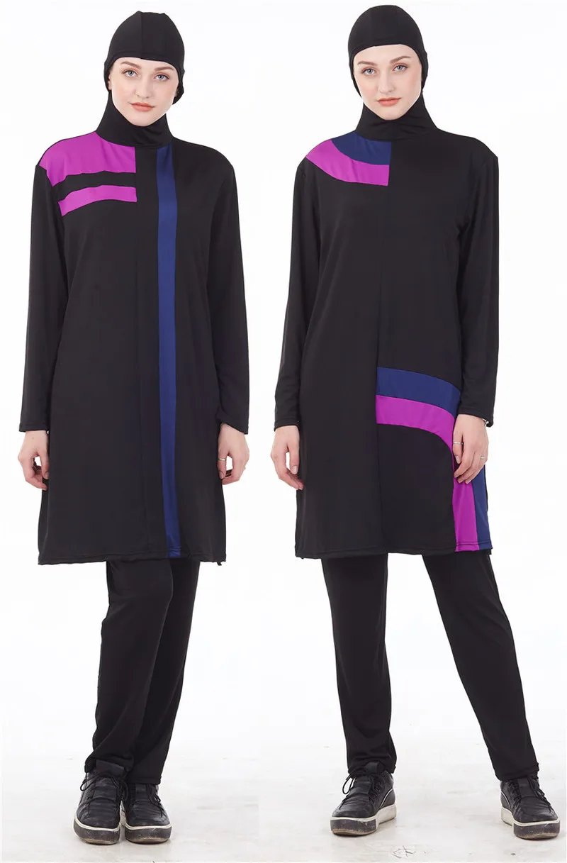 

Muslim 2 Piece Suit Swimwear Women Arabic Islamic Swim Wear Burkini Hooded Hijab Swimsuit Modest Swim Surf Wear Sport Burkinis