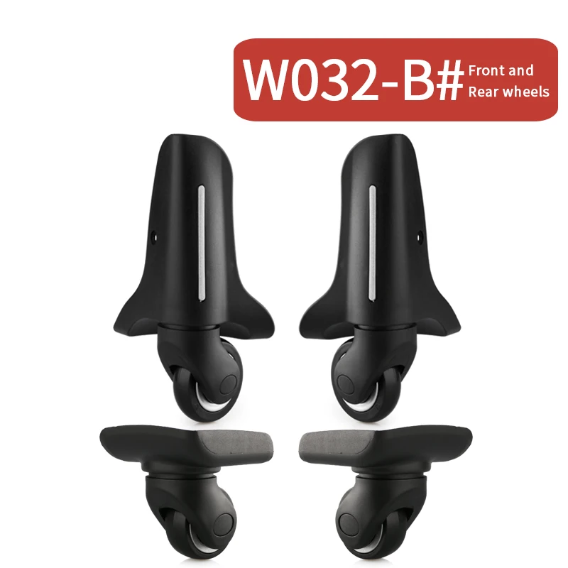 W032-B (4 Wheels) FANFU lockbox чемодан багажные аксессуары роликовые ролики ремонт ручной Спиннер ролики колеса запчасти тележки резиновое колесико для тележки - Цвет: W032-B (4 Wheels)
