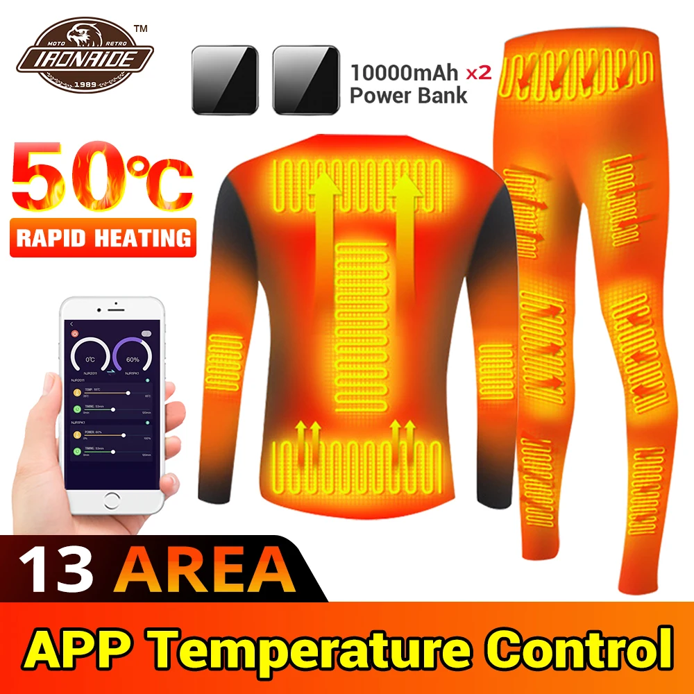 20 Areas Heated Jacket+pants Men's Heated Suit Phone App Control