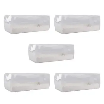 

5PCS Long Cake Box Packing Rectangle Clear Swiss Roll Containers for Shop Weddings