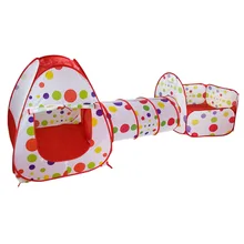 3 в 1 всплывающая Игровая палатка с туннелем и шариковой ямой, набор для детей, младенцев и малышей, крытый/Открытый Игровой домик, горячие игрушки