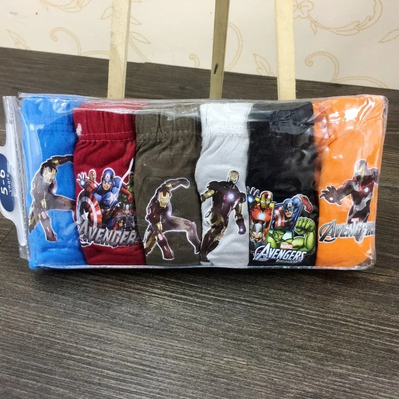 

6 Pcs/Lot Boys Boxer Shorts Children Cotton Underwear Super hero Cartoon Spiderman Boys Underpants Kids Comfortable Panties