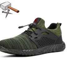 Дышащая защитная Рабочая обувь для мужчин; мужские ботинки со стальным носком; Строительная обувь; защитные ботинки; рабочие ботинки с защитой от разбивания