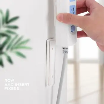 

Row And Insert Holder Punch-free Wall Hanging Patch Panel Holder Wall-mounted Storage Tracesless Socket Plug Paste Wall Sticker