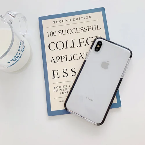Бампер чехол для iphone 11 Твердый 7 plus чехол для Apple силиконовый iphone 11 xr xs max 6 6s 7 8 plus противоударный Прозрачный чехол для телефона - Цвет: black