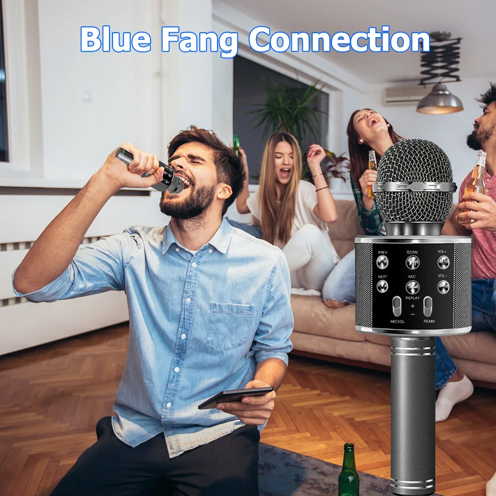 Беспроводной Bluetooth KTV микрофон профессиональный динамик ручной плеер для вокала