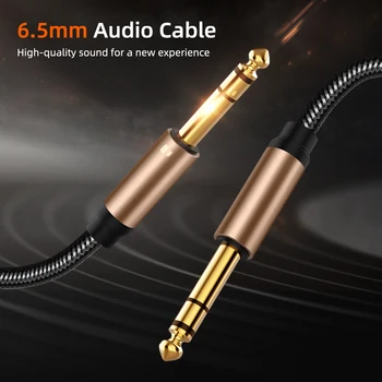 

6.5mm Jack Audio Cable Nylon Braided 6.35 Jack Male to Male Aux Cable For Guitar Mixer Amplifier Bass 6.35 mm Jack Cord AUX Cabo