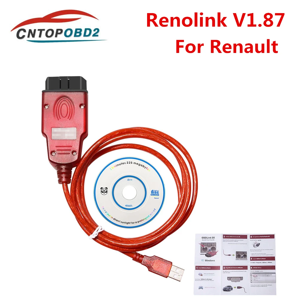 Автомобильный диагностический кабель Renolink V1.87 для Renault программатор ECU OBD2 лучше