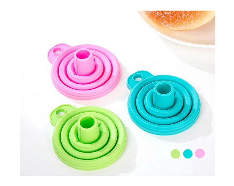 1Pcs Mini Silicone Gel Foldable Collapsible Style Funnel Hopper Kitchen Cooking Tools Accessories Kitchen Gadgets