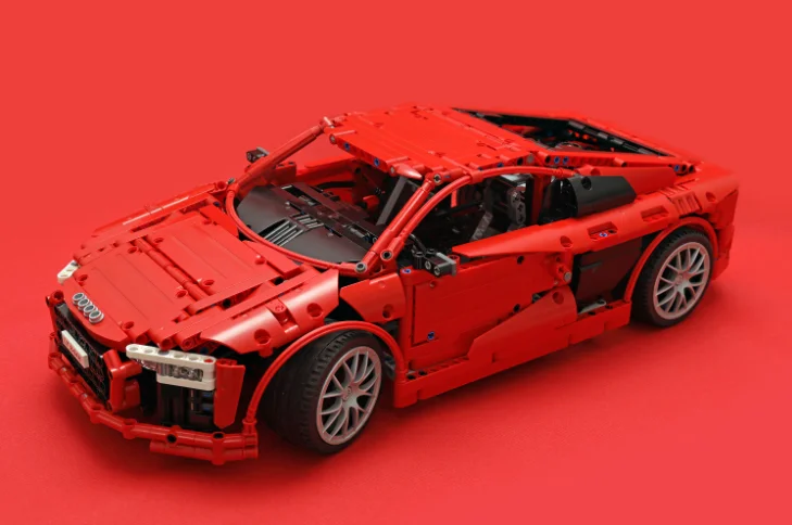 Technic RC Supercar R8 MOC Juego de piezas de ladrillo para MOC-4463 bloques de consoción Kit de juguete DIY nignos educativos