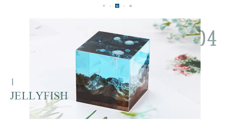 3D Marine Jellyfish Resin Embellishments Silicone Mold Filling Diy Craft Supplies House Decoration Accessories Furnishing
