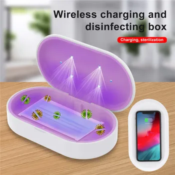 

Gtwin Wireless Charger 15W For iPhone Samsung Huawei 2 in 1 Fast Mobile Phone Chargers UV Sterilizer Box For Phone Mask Jewelry