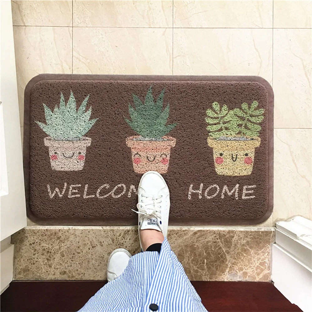 

Dust Removal Carpet Wire Loop Footpad Lovely Plant Mat in the Hallway Kitchen Bath Non-slip Entrance Doormat