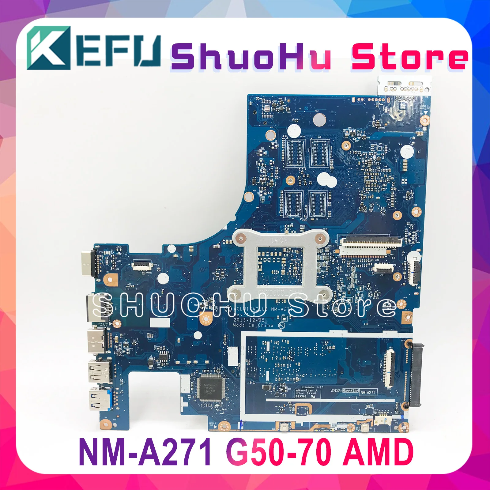 Kefu G50-70 для lenovo G50-70 Z50-70 g50-70m материнская плата I7-4510U ACLU1/ACLU2 NM-A271 Rev1.0 с Видеокарта AMD Тесты