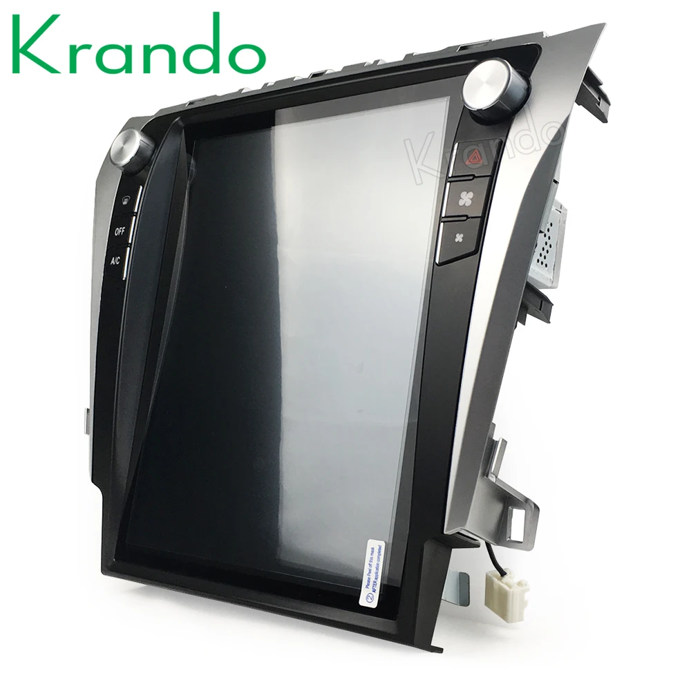 Best Krando Android 8.1 12.1" Tesla style Vertical screen car multimedia system GPS for Toyota Camry 2013-2016 gps navigation player 2