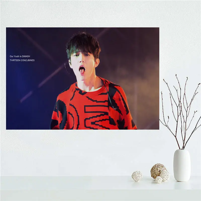 На заказ Dimash плакаты и принты настенные картины для спальни современный художественный плакат домашний Настенный декор шелковая ткань без рамы - Цвет: 9