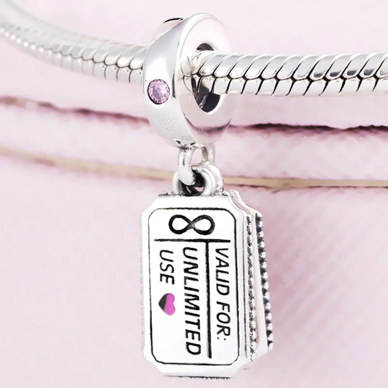 Original Red Enamel Heart Free Hug & Kiss Love Coupon Pendant Beads Fit